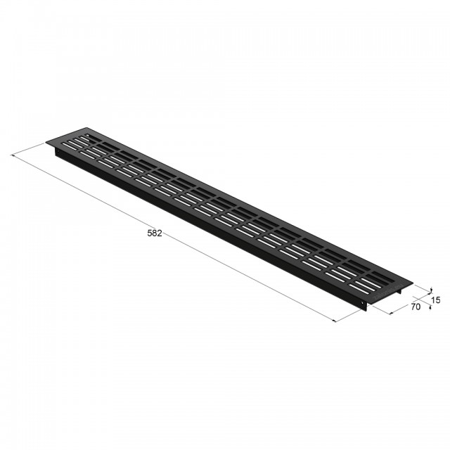 VENTILATION GRILLE COVER 7x58cm / BLACK